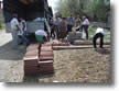 Unloading of building material